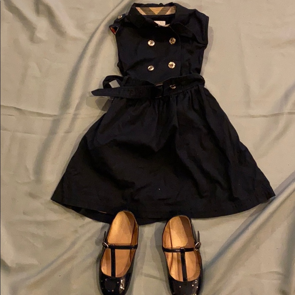 Burberry Girls Belted Short sleeve dress